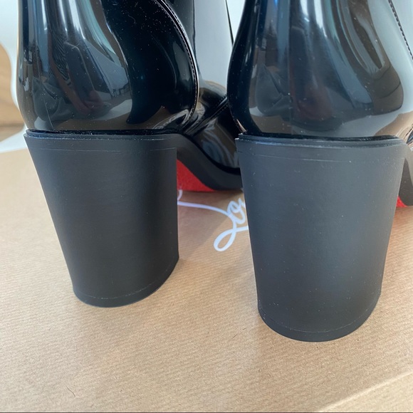 Christian Louboutin Loubirain Loubi Rain Boot Black PVC EU 37 US 7 - Picture 8 of 14